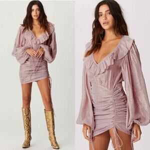Jen's Pirate Booty River in the Sky Vambelle Shimmer Mini Dress Pink Medium Boho